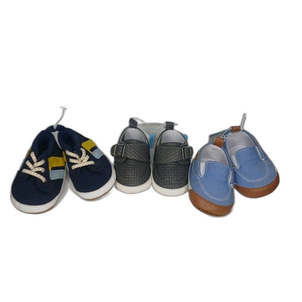 Baby Shoes Lot 3 Pairs Size 3-6 Months Cat & Jack Carter's Infant Boy New